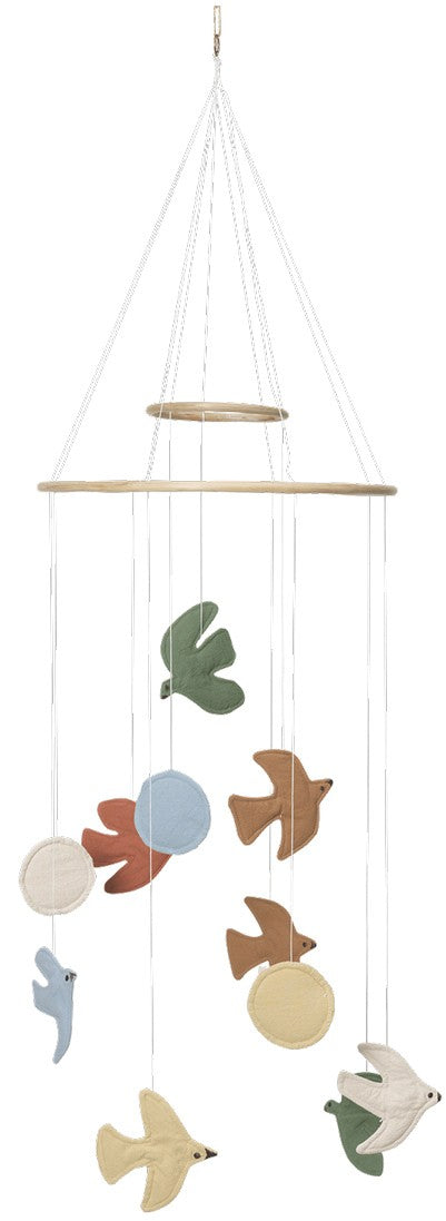 Ferm Living Multi Swift Bird Hanging Cotton Cot Mobile