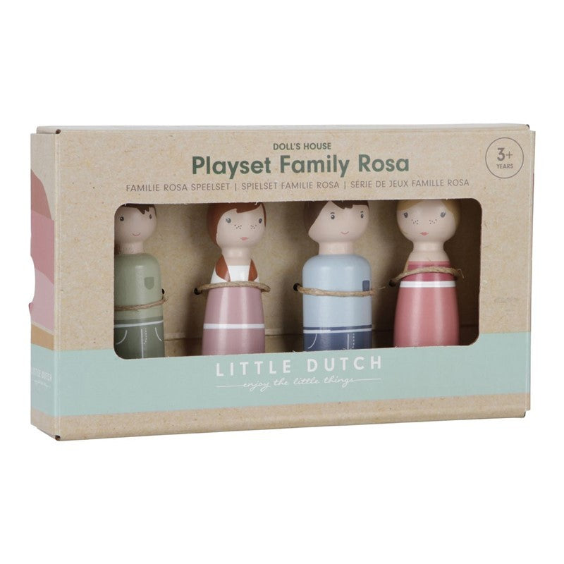 Set Casa Muñecas Familia Rosa