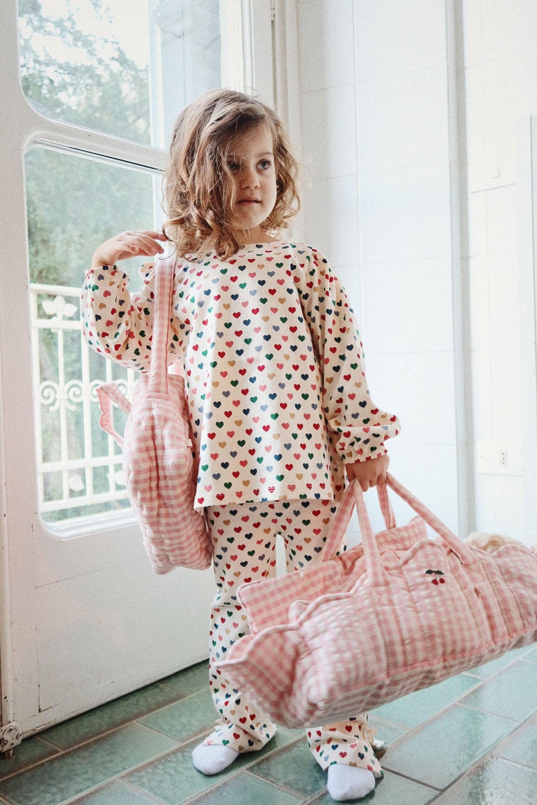 Moises para muñecas powder pink check