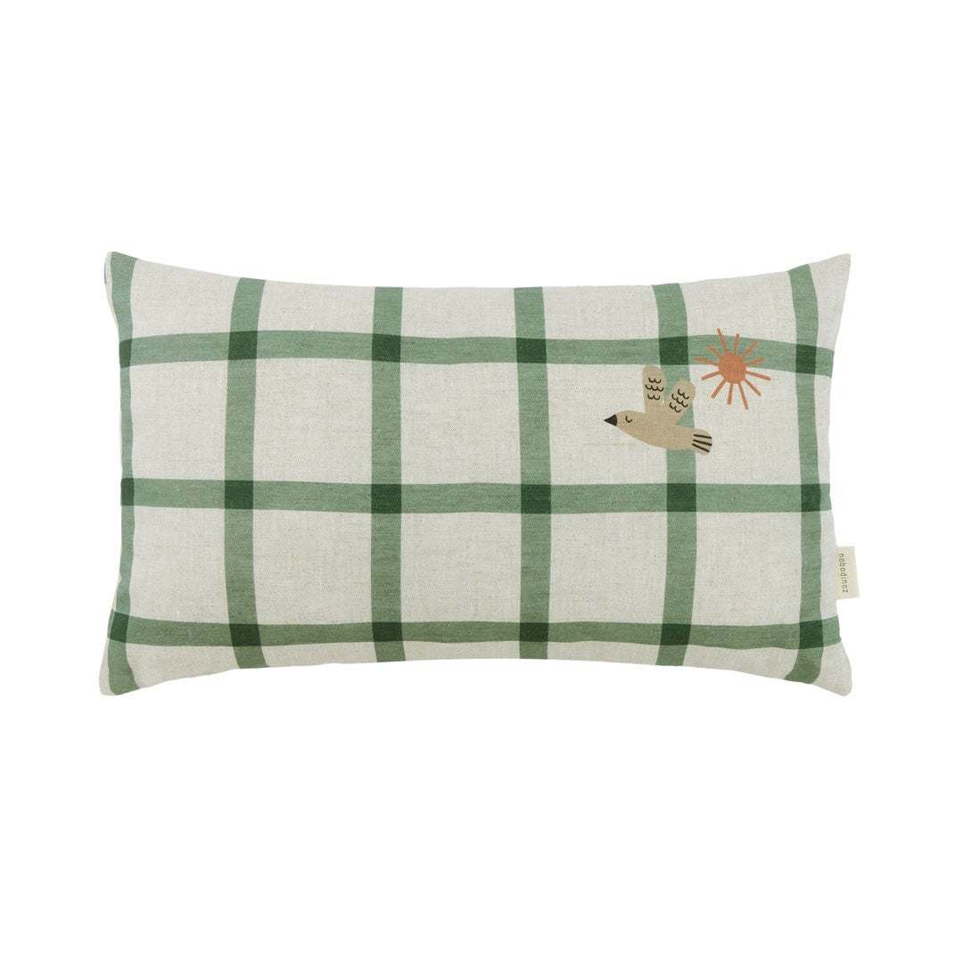 Cojín Vibes 44x25 green windowpane bird