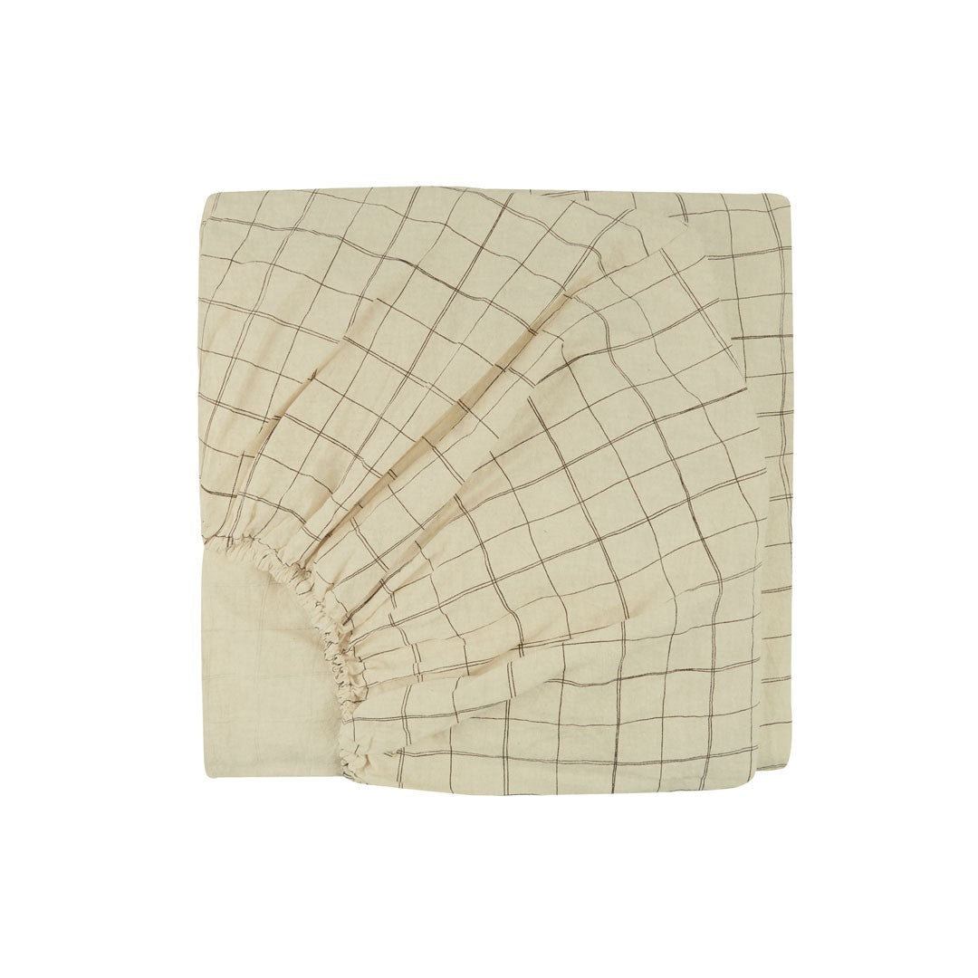 Sábana bajera Bebé L1N0 | green tea grid