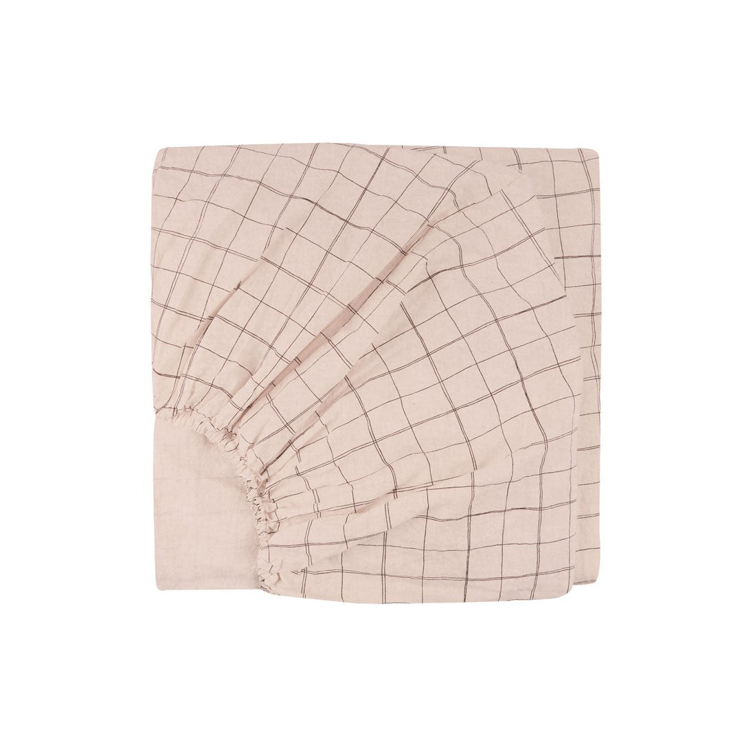 Sábana bajera Bebé | L1N0 mauve pink grid