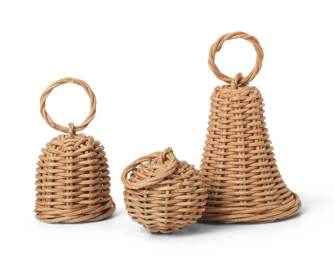 Set 3 Adornos Campana trenzados
