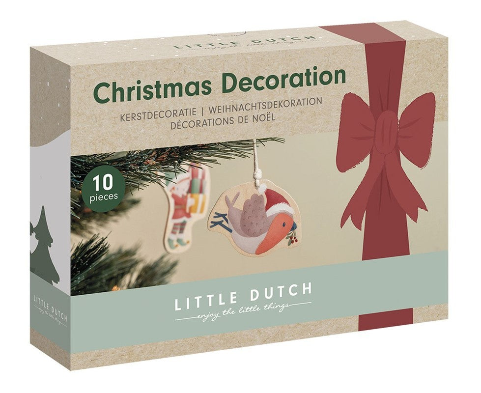 Set X12 Decoración Navidad Colgante Madera