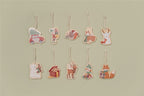 Set X12 Decoración Navidad Colgante Madera