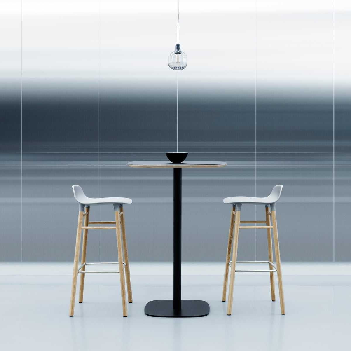 Taburete Form Nogal Blanco 65 cm