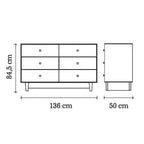Comoda | Merlin 6 Cajones Nogal