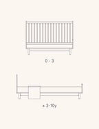 Kyo Convertible Bed 120 x 70 - Honey Ash