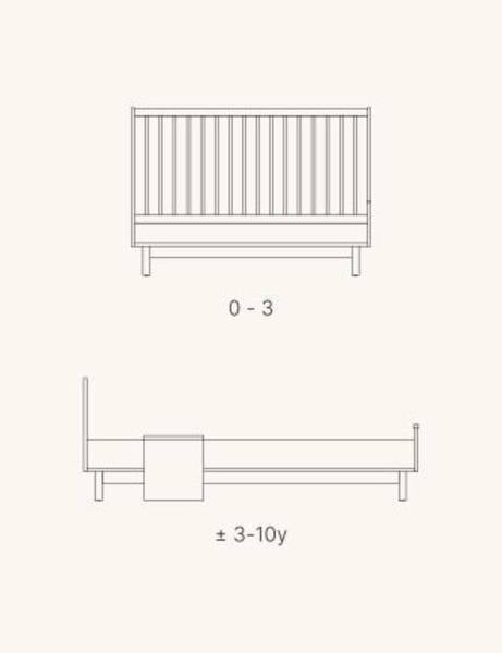 Kyo Convertible Bed 120 x 70 - Honey Ash