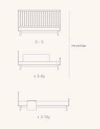 Cama convertible Kyo 140 x 70 - Fresno miel