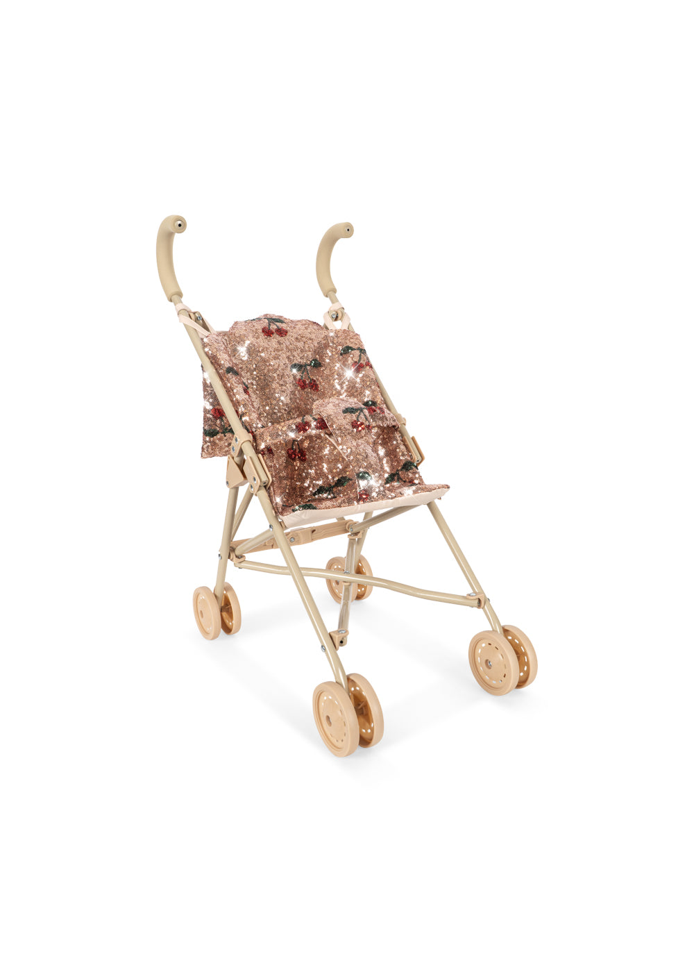 Cochecito para muñeca con purpurina